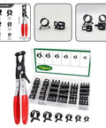 Ultimate 73-Piece Spring Hose Clamp Kit With Pro Pliers Made From Heavy Duty 65Mn Steel For Tough Automotive repairs plumbing fixes and sweet DIY home projects organized in sturdy storage box, 72pcs set