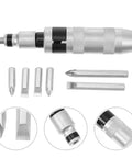 Impact Batch Head Screwdriver With Comfortable Grip For Easy Removal Of Rusted And Damaged Screws A Handy Home Repair Kit With Impact Driver Bits And Screw Remover Set For Quick Diy Fixes And Maintenance., chrome-vanadium steel impact screwdriver set with grip and screw remover bits, 18.5 cm