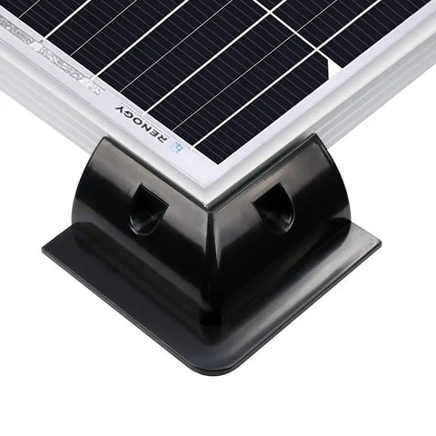 No Drill Corner Bracket Roof Mount for Solar Panels on RVs and Boats, Easy Clamp Style Mount for Aluminum Framed Panels, UV Resistant ABS