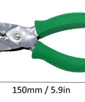 Two Pack Handheld Metal Hole Punches For DIY Crafts And Scrapbooks, Triangle 6mm And Square 4.5mm, with green soft grip handle.