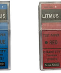 Red And Blue pH Paper Strips For Acid And Base Testing, 100 Strips Per Color, Dual Pack With Easy Dip Method boxes.