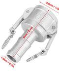 Straight Up Heavy Duty 316 Stainless Steel Camlock Coupling Quick Connect Pipe Fitting For Hydraulic Systems and Female Hose Lines Built Tough For Commercial Sites Featuring No Sweat Slide Handle Assembly, DN20 size
