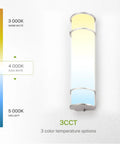 24 Inch LED Vanity Light Bar With 3 CCT Dimmable Modes, Energy Star Ready, ETL Listed, 25W 1950 Lumens, Nickel Finish