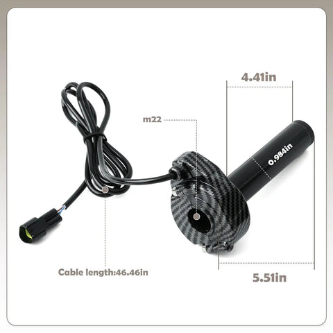 Twist Throttle Replacement For Electric Dirt Bikes With Full Cable Kit Bearings And Male Connector Compatible With Yozma IN10 Valtinsu EM 5 Throne Strike Shadow SX