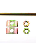 Six Sets Solid Half Moon Three In One Connector Bolts Kit for Large Countertop Furniture and Bed Frame Hardware displayed