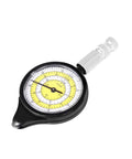 Map Measurer Metal Wheel Outdoor Navigation Tool for Camping Hiking Cycling showing a round gauge with a yellow scale.