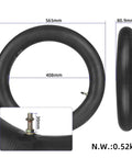 20X4.0 Bike Inner Tubes With Schrader Valve Butyl Rubber Replacement Tubes For 20 Inch E Bikes Road And Mountain Bikes Fits Most 20 Inch Tires And Electric Scooters Two Pack shown with dimensions