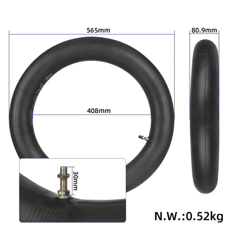 20X4.0 Bike Inner Tubes With Schrader Valve Butyl Rubber Replacement Tubes For 20 Inch E Bikes Road And Mountain Bikes Fits Most 20 Inch Tires And Electric Scooters Two Pack shown with dimensions