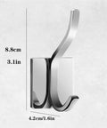 Badass No Drill Wall Mounted Coat Rack Hook Rail Organizer for Entryway, 8.8x4.2cm silver heavy duty metal hook.