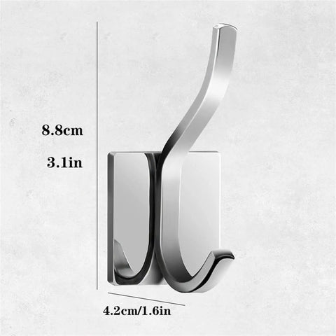Top Notch Wall Mounted Coat Rack Easy Peasy Drill Free Install Hella Sturdy Stainless Steel Hook Rail, 8.8 x 4.2 cm, for entryway.