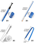12 Pack Keyboard Lube Switch Puller Kits With Key Cap Remover Tools For Mechanical Keyboards, IC Chip Puller, Wire Shaft Puller, U Clip, DIY Drawing Pen, Cleaning Brush And Dustpan, Easy Removal And Cleaning components displayed with sizes.