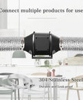 4 Inch 5ft Flexible Dryer Vent Hose Kit With Aluminum Insulated Ducting For Indoor And Outdoor Use Includes Stainless Steel Clamps For Easy Install High Temperature Resistant Rustproof Long Lasting Heavy Duty Air Duct in kitchen setting.