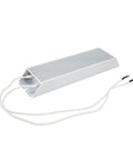Braking resistor, angled side view; 500W, 4 ohm, aluminum housing, wirewound with solder lug terminals