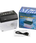 No Hassle Mini Paper Shredder With Built In Letter Opener Usb And Battery Powered Quiet Strip Cutter For A6 And Folded A4 Documents.