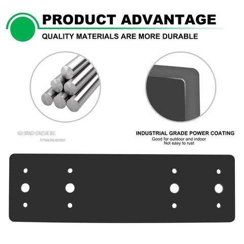 Heavy Duty Steel Mending Plates 3x10 Inch Pack Of 4 Powder Coated Flat Black Timber Connectors For Deck Framing And Shed Build Out Badass Hardware Built Like A Tank For Hard Jobs