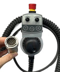 Get Your Hands On This Mpg Electronic Handwheel Handy Pendant Manual Pulse Generator Hba-079827 For Smooth Machine Control And Precision Jogging On Cnc Tools, gray plastic CNC pendant with coiled cable