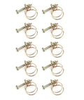 Ten Pieces Stainless Steel Double Wire Hose Clips Adjustable Clamp Set For Water Hose Barb Pipe Fastener