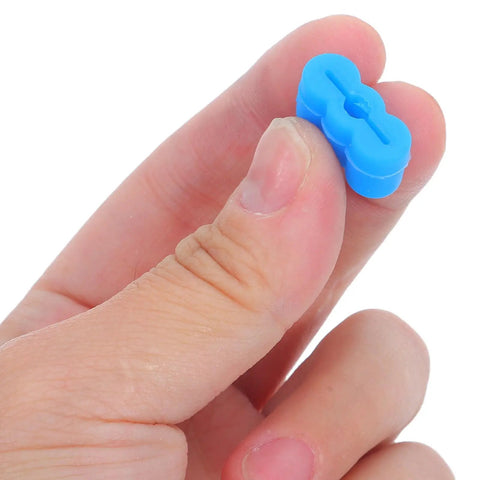 Close-up of a single part from 20 Piece Drawer Slide Stopper Set With Rubber End Bumpers For No Squeak Quiet Smooth Drawers Replacement Hardware.