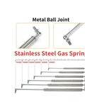 Heavy Duty 316 Stainless Steel Ball Joint Gas Strut Hydraulic Lift Support Bar with sizes displayed for universal fit.