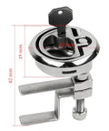 Tough As Nails Stainless Steel Flush Pull Handle With Turning Lock Design close-up view with dimensions, ideal for doors and gates.