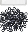 Durable Silicone Wacky Rig O Rings For 4 To 5 Inch Senko Worms Elastic Rings That Prevent Tears Keeps Baits Secure And Let Soft Plastics Fall Naturally Includes 100 Rings And Tackle Box Storage For Easy Fishing Setup, black rings