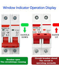 Kickass Pro 2 Pole Dc Mini Circuit Breaker 1000V Solar Pv Panel Shield 3A To 63A display of handle position and operation indicators