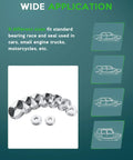 Aluminum Bearing Race And Seal Driver Kit 10 Piece With 9 Disc Sizes shown with car, truck, SUV applications on green background.