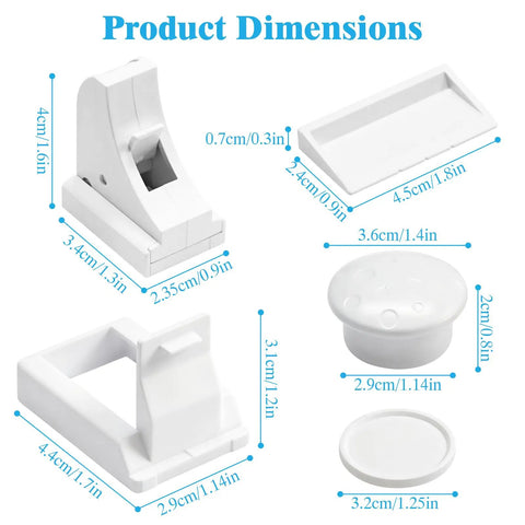 Dimensions of 10 Pack Magnetic Cabinet Locks for Kid Proofing And Baby Safety On Cupboards And Drawers No Tools Needed Easy Install
