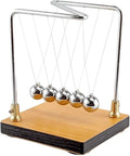 Hands On Newton Collision Ball Pendulum Lab Kit For Momentum And Kinetic Energy Conservation, iron and wood base