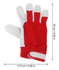 All Purpose Garden Pruning Gloves For Women And Men Breathable Red Work Gloves With Thorn Resistant Leather Durable Gardening Gear For Yard Maintenance And Plant Care, 25 cm size