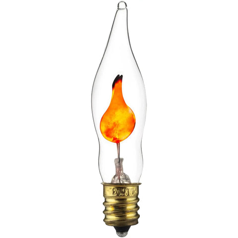 Tiny Chandelier Flicker Flame Light Bulbs Set Orange Color E12 Candelabra Base Decorative Holiday Lighting Warm Candlelike Glow 3 Watts Each 12 Pack For Chandeliers Lanterns And Festive Decor
