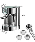 Italian Style Espresso Machine With Milk Frother And High Pressure Pump Stainless Steel Home Coffee Maker For Lattes And Cappuccinos
