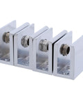 Four Pack Glass Shelf Brackets Set For Eight To Ten Millimeter Shelves Zinc Alloy No Drill Easy Install Heavy Duty Glass Clamp Clips Silver Finish