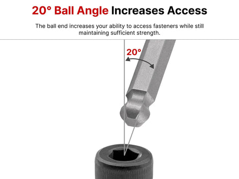 Three Eighths Inch Drive Long Ball End Hex Bit Socket With Six Millimeter Bit Twenty Degree Angled Access detail