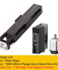High Precision Single Axis Linear Stage With Beefy Steel Base And Tight 0.01mm Repeatability For Smooth CNC Machining And 3D Printing Includes Plug And Play 100W Servo Drive Kit with motor.
