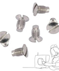 20 Pack TP Style Needle Plate Screws For Sewing Machines Replacement Hardware For Single Needle Units, silver metal slotted screws