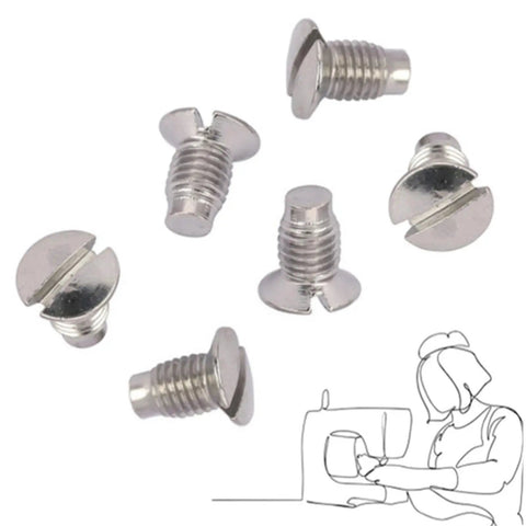 20 Pack TP Style Needle Plate Screws For Sewing Machines Replacement Hardware For Single Needle Units, silver metal slotted screws