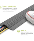 10 Foot Low Profile Cable Blanket Cord Cover And Protector For Floors Gray Ultra Slim Shield To Hide Wires And Prevent Trip Hazards