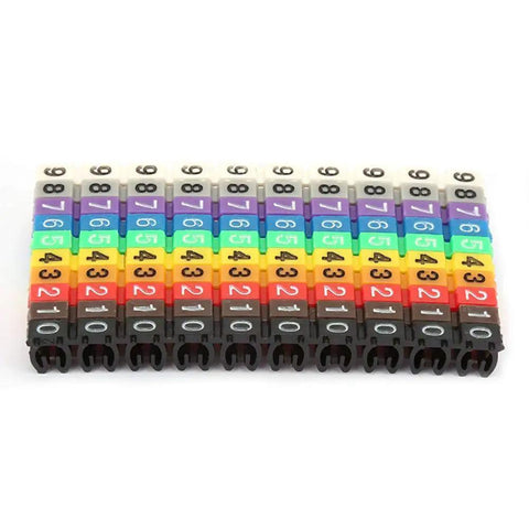 Clip On Wire Markers Set Colorful Cable Number Labels for Easy Color Coded Wiring Tube Cable Markers