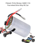 Carbon Brush Motor High Performance For One Fourteenth Scale RC Car With Four Wheel Drive Remote Control Speed Change Upgrade Replacement Parts For WLtoys 144001 Alloy Metal Construction