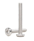 12-Piece M6 X 50mm Flat Socket Cap Allen Bolts For Furniture Assembly, 304 Stainless Steel, Includes Allen Key, shown standing and lying down