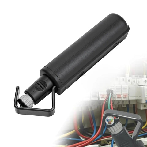 ASHATA Adjustable Cable Stripper Tool For Round Wire Jacket Slitter with depth adjustment wheel for electricians.