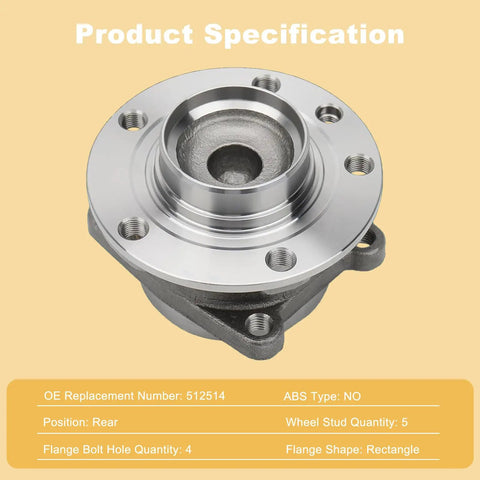 Jeep Cherokee And Chrysler 200 Rear Wheel Hub Bearing Assembly Pair 512514 2WD Ready To Roll direct replacement