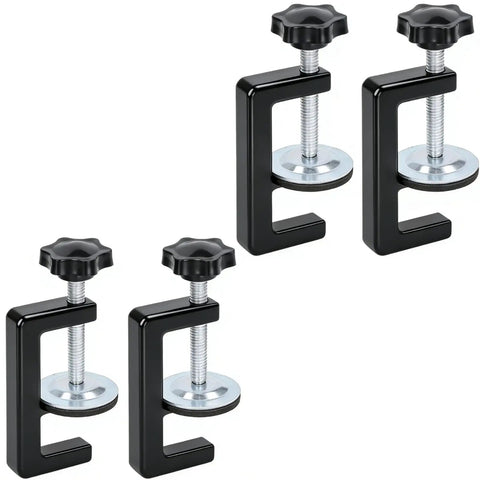 Four Piece Slick G Clamps For Woodworking Deliver Beast Grade Grip Heavy Duty Steel Build With Thickened Rubber Sleeves Smooth As Butter Action Reliable Diy Carpentry Project Gear, set of two pairs of clamps.