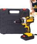 Knockout Performer 21V Cordless Drill And Electric Driver Set with storage case for home repairs and DIY tasks.