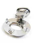 Premium Nickel Plated Brass Curtain Fasteners With Five Eighths Inch Screw Studs Heavy Duty Murphy Turn Buckles close-up view.