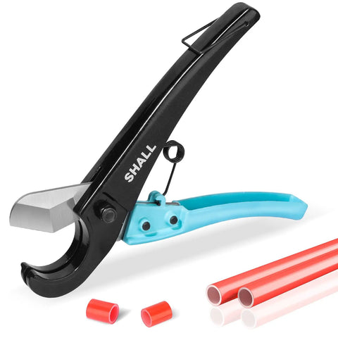 Pex Pipe Cutter With Quick Easy Grip For Fast Cuts Up To 1 3 8 Inch Tubing Aluminum Alloy Body Stainless Steel Blade For Clean Precision On PEX Plastic Hoses PVC CPVC PPR And PE Thin Tubing