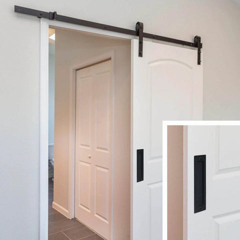 7 Inch Barn Door Finger Pull Set Black Beefy Heavy Duty Invisible Door Handle for Gates Garages Sheds Barn Doors Flat Bottom