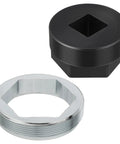 Steering Stem Bearing Holder Nut And Tool For Yamaha ATV Models Banshee YFZ350 Big Bear shown, nut and tool close-up.