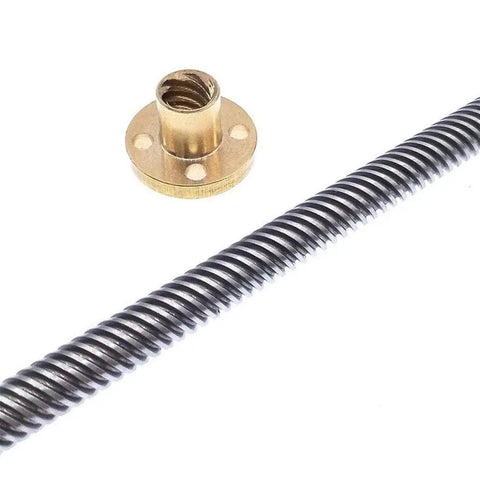 Durable T8 Lead Screw Kit For DIY 3D Printers With Copper Nut 1000mm Stainless Steel 8mm Diameter Pitch 1mm And 2mm Lead Options